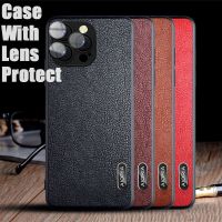 Case for iPhone 14 13 12 11 Pro Max Plus funda durable classical business pu leather cover with camare lens protector