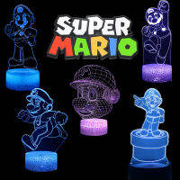 Super Mario Anime Figure 3D Nightlights Mushroom Lamp Action Figure Room Decor Kids Toy Birthday Gift Model Doll Figure