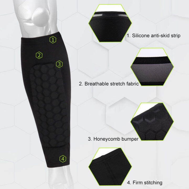 cetop-1-pc-ฟุตบอล-shin-guards-protector-ฟุตบอล-honeycomb-anti-crash-ขาลูกวัวการบีบอัดแขนขี่จักรยานวิ่ง-shinguards