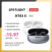 Lenovo XT83 II TWS หูฟัง5.3หูฟังไร้สายบลูทูธ,หูฟังเอียร์บัดเสียง HD หูฟังออกกำลัง2023