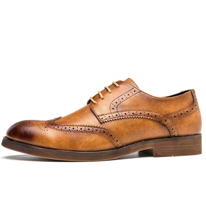 fotwear-รองเท้ารองเท้าชุดเดรสผู้ชายแบบคลาสสิก47-46-รองเท้าแบบผูกเชือกแต่งงานธุรกิจหนังอ๊อกซฟอร์ดทางการสำหรับรองเท้าโบร๊กผู้ชาย