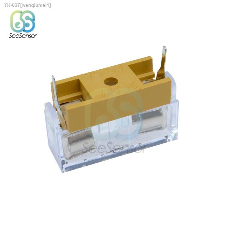 10pcs-lot-5x20mm-250v-6a-fuse-holders-5x20-insurance-tube-socket-fuse-holder-pcb-panel-mount-with-transparent-cover