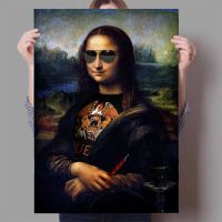 ภาพวาดน้ำมันศิลปะผนังห้องน้ำแสนสนุกการพิมพ์ลาย Mona Lisa กระดาษโปสเตอร์ห้องน้ำของตกแต่งบ้านภาพวาดติดผนังสไตล์นอร์ดิกภาพพิมพ์ผ้าใบสำหรับห้องนั่งเล่น A238105ไร้กรอบหรือกรอบด้านใน