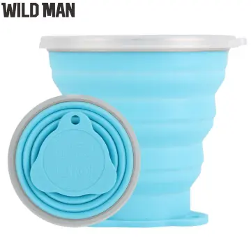 Portable Silicone Cup Foldable Travel Mug Heat Resistant Collapsible Water  Cups with Lid Lanyard for Outdoor