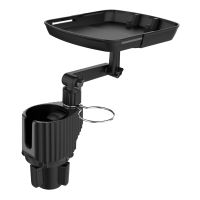 yonggax Car Food Table Cup Holders Adjustable Support Frame Extendable Base Premium Quality for Most Car Dining Sturdy Easy to Clean