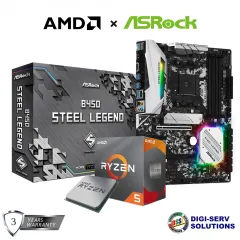 ASRock Bundle) B450M Steel Legend Gaming Motherboard with AMD