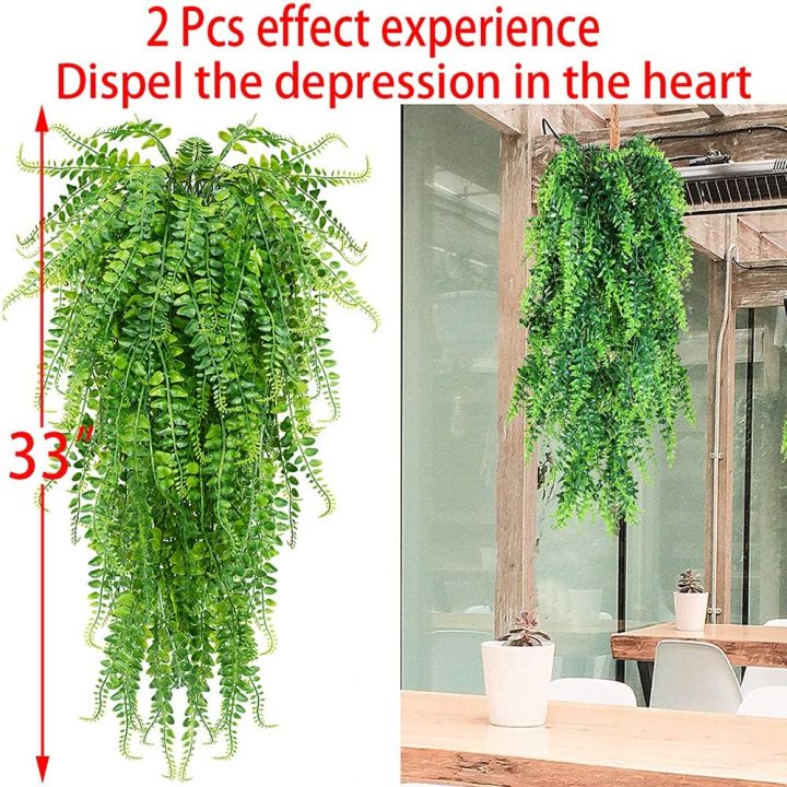 uv-hanging-plant-boston-resistant-wedding-greenary-vine-plastic-faux-outdoor-ivy-ferns-artificial-fern