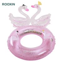 【lz】✎❉  Rooxin-3D Swan Piscina Inflável Anel de Natação para Crianças Babys Float Circle Party Toys para Crianças de 2 a 9 Anos