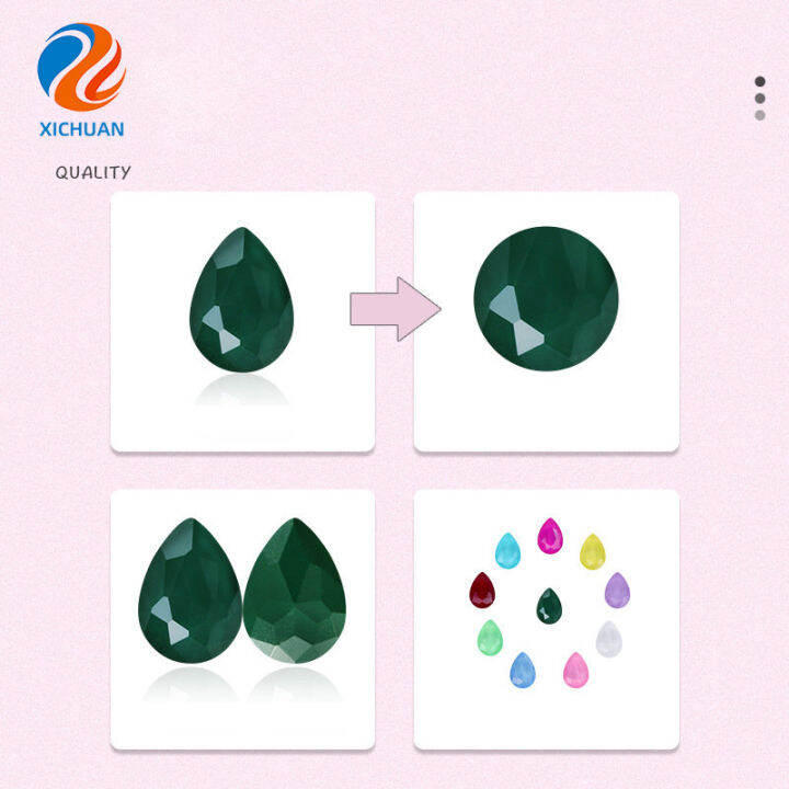 xichuan-เครื่องประดับ-diy-5-10ชิ้น10x18มม-สีมอคค่าหยดน้ำ-aksesoris-berlian-ด้านล่างวัสดุติดเสื้อผ้าแฟชั่น