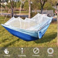 1-2 Person Portable Outdoor Camping Hammock Swing With Mosquito Net Hanging Bed Ultralight Tourist Sleeping Fabric Rocking Chair