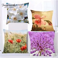 【CW】♘☇  Floral Cushion Cover for Sofa Bedroom Car Decoration Throw Pillowcases