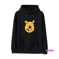 {Echoes ห้างสรรพสินค้า} เสื้อแจ็คเก็ตมีฮู้ด Pooh Winnie สำหรับทุกเพศเสื้อกันหนาวใส่ได้ทั้งผู้ชายและผู้หญิงเสื้อแจ็คเก็ตมีฮู้ดฤดูใบไม้ผลิฤดูหนาว