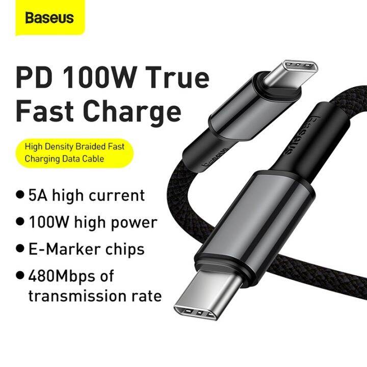 baseus-สายเคเบิล-usb-c-ไป-usb-type-c-100-w-pd-ชาร์จไว-สำหรับ-pro-2020-xiaomi-mi-9-10-samsung-s20