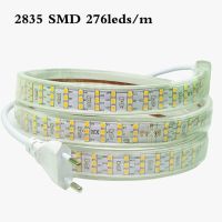 【☸2023 New☸】 na07037036036666 276 LED/m 180 Led/m Smd 2835 220V สาย Led กันน้ำสามแถวเชือกนำเทปที่มีความยืดหยุ่นไฟ Led ไฟประดับกลางแจ้ง