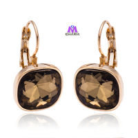 nd Original!2015 New Fashion Champagne Square Austrian Rhinestone SWA Crystal Jewelry Drop Earrings for Women E0612-02