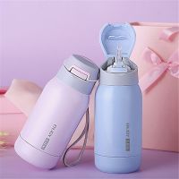 260Ml/450Ml Baby Mug Stainless Steel Thermos Flasks Kids Child Insulation Cup With Straw Cartoon Straw Vacuum Flasks &amp; Thermoses