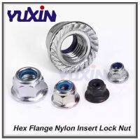 M3 M4 M5 M6 M8 M10 M12 Black White Carbon Nickel A2 Stainless Steel Hex Flange Nylon Insert Lock Nut Self-locking Nylock Locknut Nails  Screws Fastene