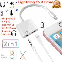 Lightning 8 pin to 3.5mm  Audio + Charger Adapter for iPhone 7 Plus 6s 6 Plus 5 5s iPad 4 mini