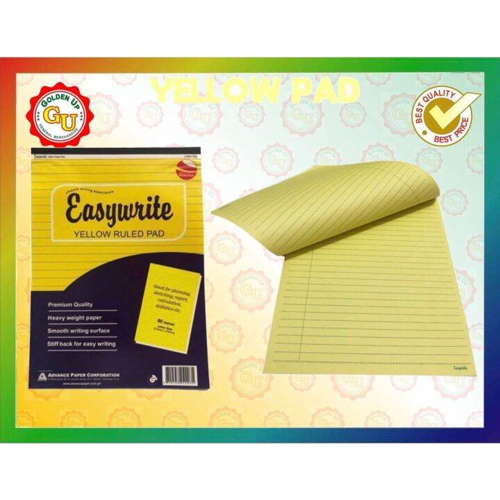 Easywrite Yellow Pad Paper (sold per pad only) LETTER SIZE GUGM Lazada PH