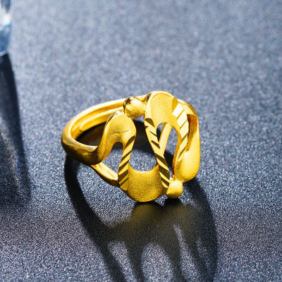 [ฟรีค่าจัดส่ง] แหวนทองแท้ 100% 9999 แหวนทองเปิดแหวน. แหวนทองสามกรัมลายใสสีกลางละลายน้ำหนัก 3.96 กรัม (96.5%) ทองแท้ RG100-109