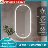 50x80cm Mirror hanging on the wallbathroom mirror bathroom intelligent bathroom with light oval runwaywall mounted anti fog and luminous LED mirror