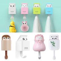 Cute Animal Pop-out Decorative Hanger Hook Behind-door Cat Bear Key Coat Clothes Hook Bathroom Tower Holder Hook Office Sundries Picture Hangers Hooks