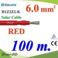 สายไฟ PV H1Z2Z2-K 1x6.0 Sq.mm. DC Solar Cable โซลาร์เซลล์ สีแดง (ยาว 100 เมตร) รุ่น PV1F-6-RED-100m