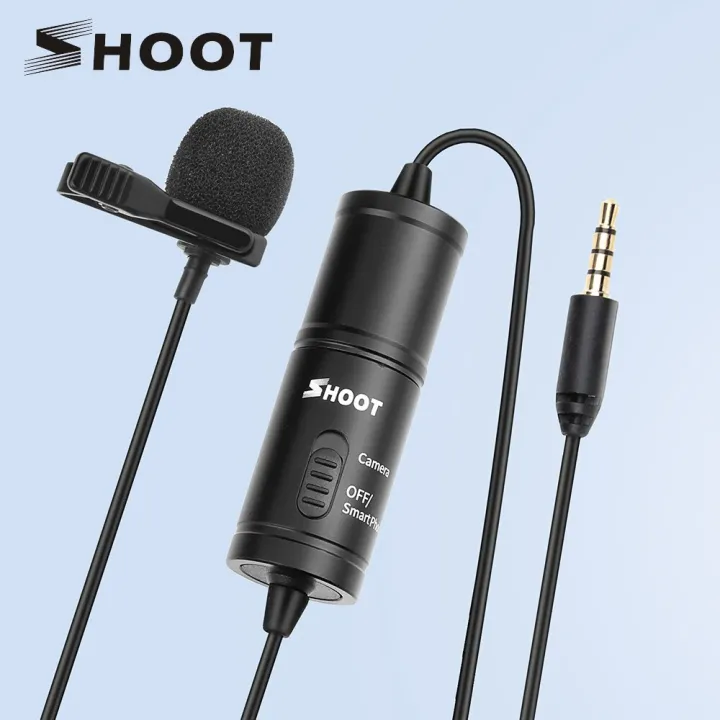 Shoot 3.5mm Audio Video Record Lavalier Lapel Microphone Recording