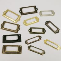 10PCS Office Library File Drawer Cabinet Card Tag Label Holder Metal Frame with Screws Black Bronze Gold Silver Door Hardware