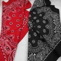 [วิจิตร]68X68Cm ผ้าฝ้าย100สีดำสีแดง Hip-Hop Paisley Bandanas ผ้าพันคอ Punk Skull Bandana Headband Wrap ผ้าพันคอสำหรับผู้ชาย/ผู้หญิง