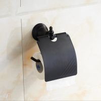 ▪♀ Modern Pure Black Toilet Paper Holder Vintage Black Roll Paper Holder Tissue Holder Bathroom Shelves Paper Hanger