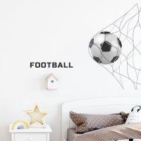 Soccer into Goal Football Wall Stickers for Kids Room Baby Boy Room Wall Decals Living Room Bedroom Home Decorative Stickers PVC Wall Stickers Decals
