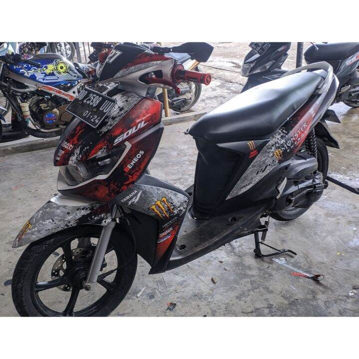 Stiker Mio Soul Gt Decal Fullbody Premium Monster Energi Red Doff Dnkz