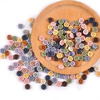 【YF】♤✒✓  100pcs Mixed Color Wood Buttons Handwork Scrapbooking Crafts Sewing Accessories Clothing Supplies 10mm M2599