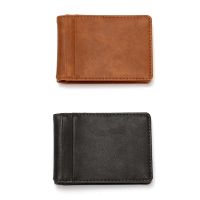Unisex Rfid Wallet Purse Money Clip Women Men Metal Clip Slim Leather Wallet Business ID Credit Card Cases Travel Wallet