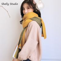 Small Pineapple Scarf Womens Winter Long Knit Thick Warm Wool Scarf Students Korean-Style Japanese-Style Cute