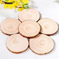 Natural Pine Round Unfinished Wood Slices Circles with Tree Bark Log Discs DIY Crafts Wedding Party Painting Home Decorations