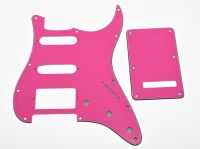 KAISH ST HSS Pickguard for Strat , Trem Tremolo Back Cover w/ Screws Pink Red