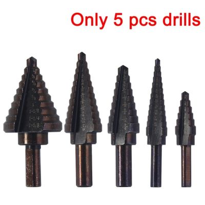 HH-DDPJ5pcs Step Drill Bit Set Hss Cobalt Multiple Hole 50 Sizes Sae Step Drills 1/4-1-3/8 3/16-7/8 1/4-3/4 1/8-1/2 3/16-1/2