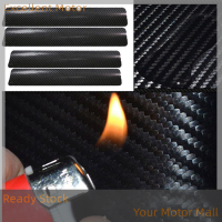 Excellent 4pcs 3D คาร์บอนไฟเบอร์ LOOK Car door PLATE sill scuff COVER Sticker Anti Scratch