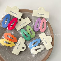 【cw】2 Color Matching BB Cute Leaf Clip Girls Hairpin SpringSummer Colored All-Matching Bang Clip Hair Clip for Broken Hair Hair Accessories ！