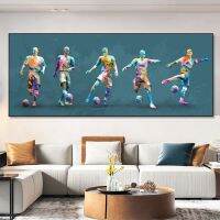 Young Soccer Football Player ภาพวาดผ้าใบบทคัดย่อ Wall Art โปสเตอร์และพิมพ์ภาพตกแต่ง-เหมาะสำหรับห้องนั่งเล่นตกแต่งบ้าน