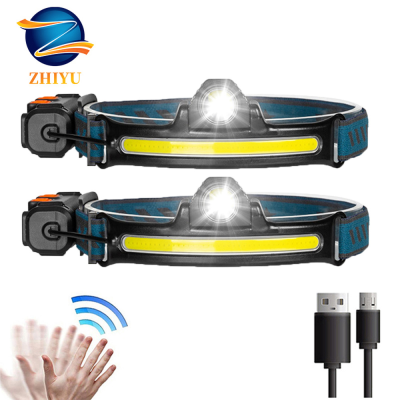 2022 New Smart Sensor Headlamp XPG COB LED Head Lamp with Built-in Battery Flashlight USB Rechargeable 6 Modes Head Torch