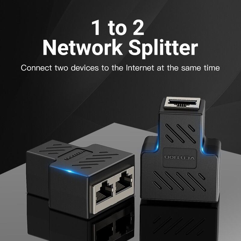 2 Pack Ethernet Splitter Ethernet Splitter 1 to 2 for Supporting Two Devices to Connect to Network at The Same Time. 