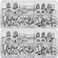 ✽❒ 100Pcs Aluminum Flat Head Rivet Nuts Set M3 M4 M5 M6 M8 Rivet Nuts Insert Rivets Mix Size Premium Automatic Rivet Tool Set