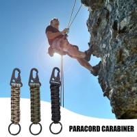 พวงกุญแจเชือกร่มกลางแจ้ง Climb Key Ring Survival Tools Carabiner Hook Cord Backpack Buckle Camping Accessories อย่างหรูหรา