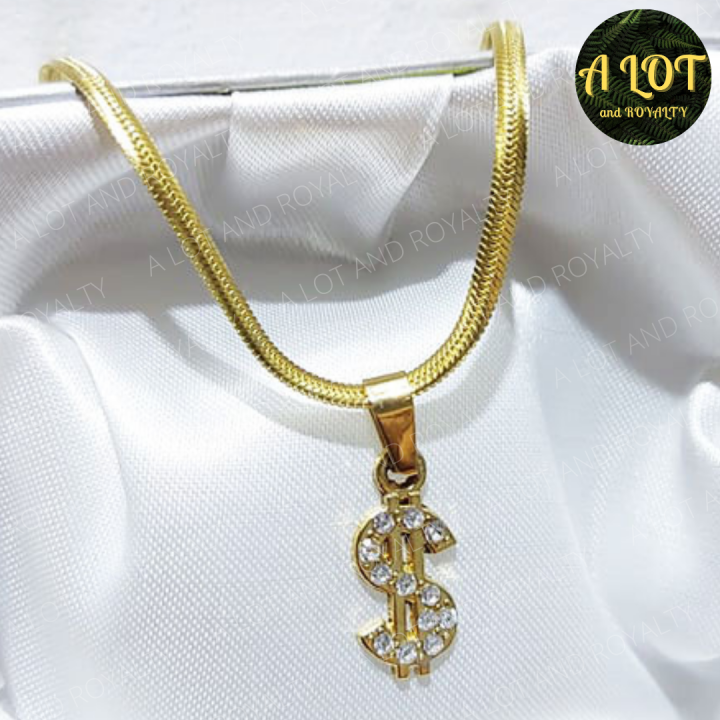 Gold Chain for Men with Dollar Sign Pendant Necklace, Dollar sign necklaces,  Dollar sign necklaces : : Fashion