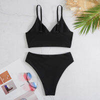 Women High Waisted Bikini Flat Front Solid Color Bikini Set Sunflower Swimsuit Bottoms Shorts Swimming Equipment for Women