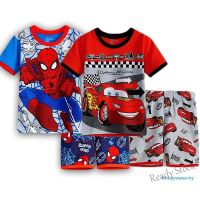 【Ready Stock】 ☁◑ C22 Baju Tidur Kanak-kanak Pajamas Sets Clothes Sleepwear Kids Boys T-shirt Shorts Cartoon Hero