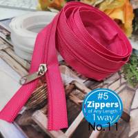 #5 Zip ซิป สีชมพู (มีให้เลือกหลายขนาด) ซิปตัด ซิปไนล่อน ซิปพลาสติก ซิปหลา ฟันเบอร์ 5 (สินค้าพร้อมส่งจากไทย)